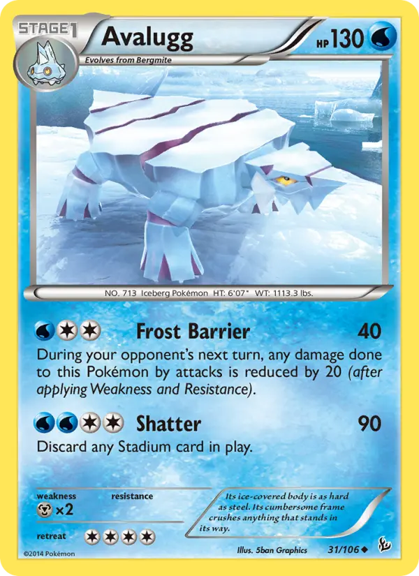 Avalugg - Flashfire Pokemon Card