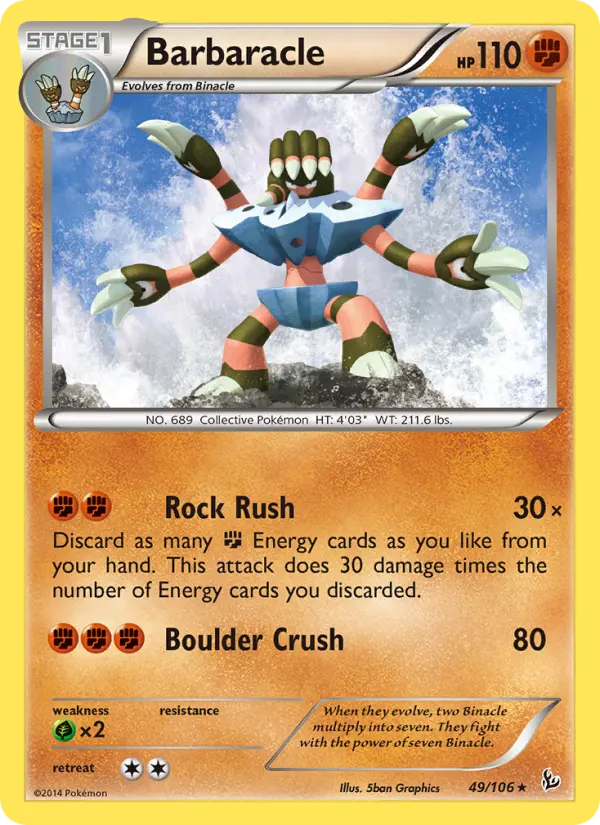Barbaracle - Flashfire Pokemon Card