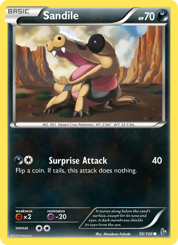 Sandile - Flashfire Pokemon Card