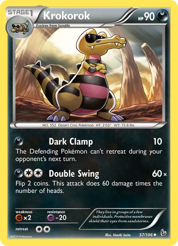 Krokorok - Flashfire Pokemon Card