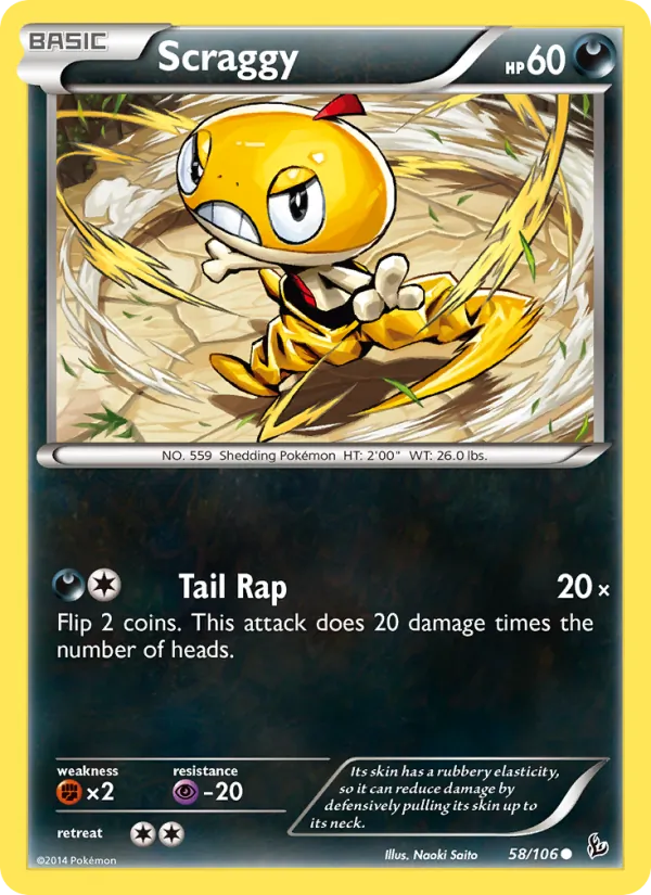 Scraggy - Flashfire Pokemon Card