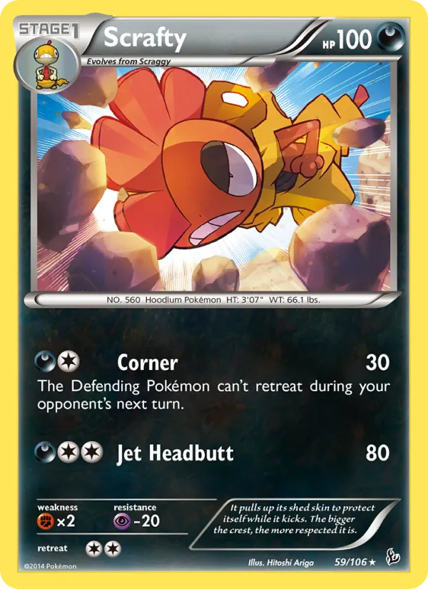 Scrafty - Flashfire Pokemon Card