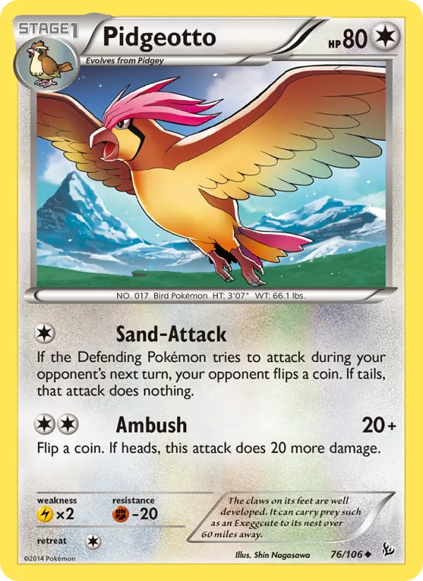 Pidgeotto - Flashfire Pokemon Card