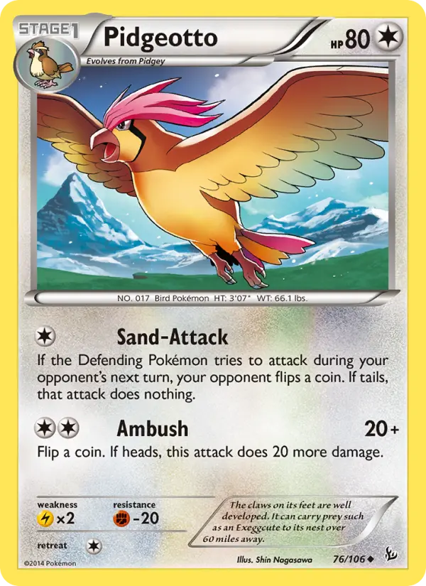 Pidgeotto - Flashfire Pokemon Card