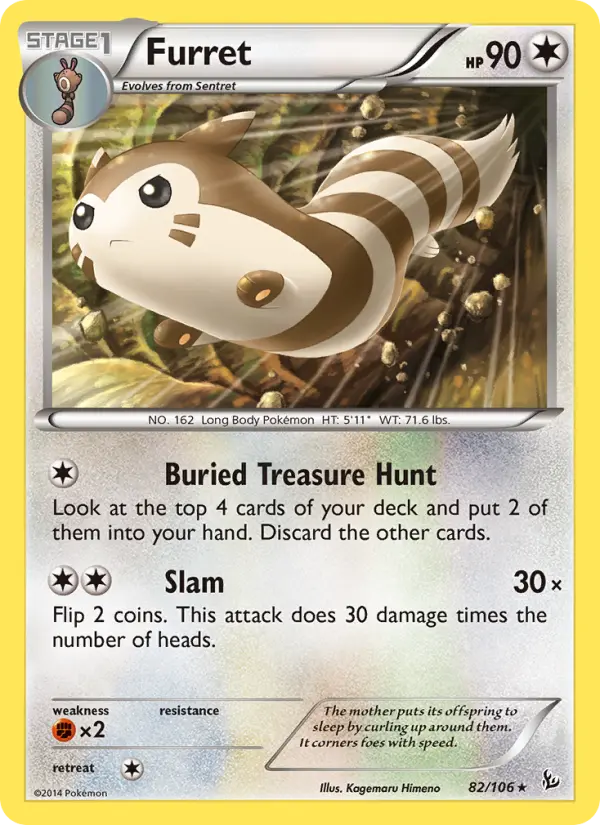 Furret - Flashfire Pokemon Card