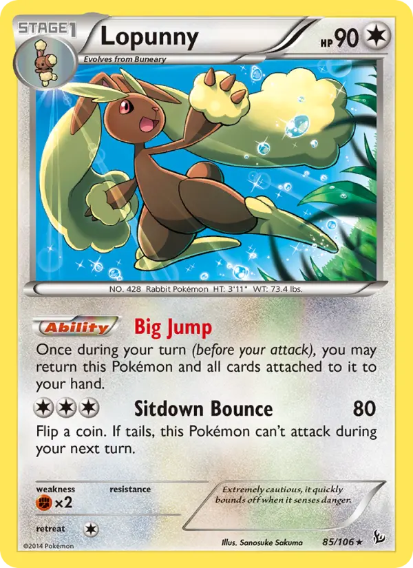 Lopunny - Flashfire Pokemon Card