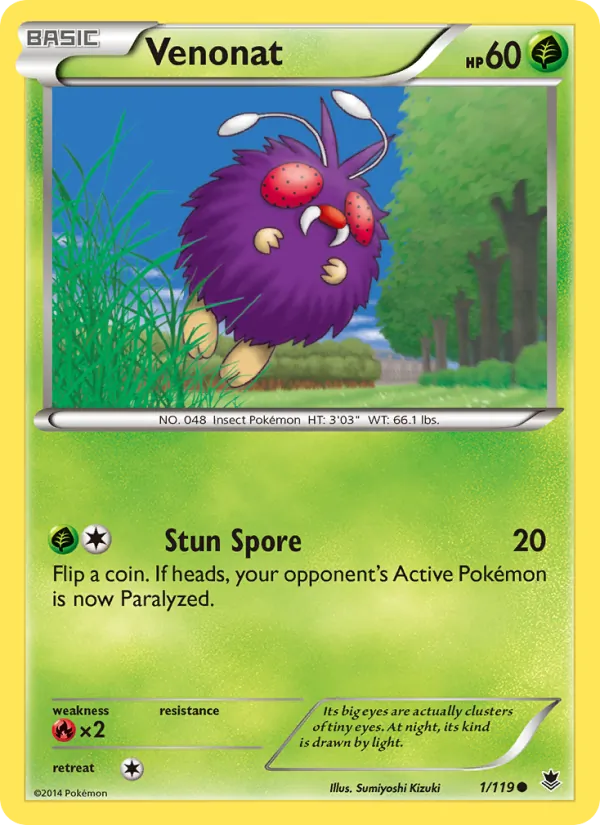 Venonat - Phantom Forces Pokemon Card