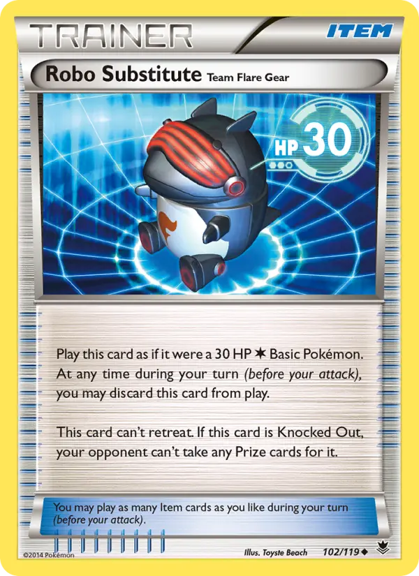 Robo Substitute Team Flare Gear - Phantom Forces Pokemon Card
