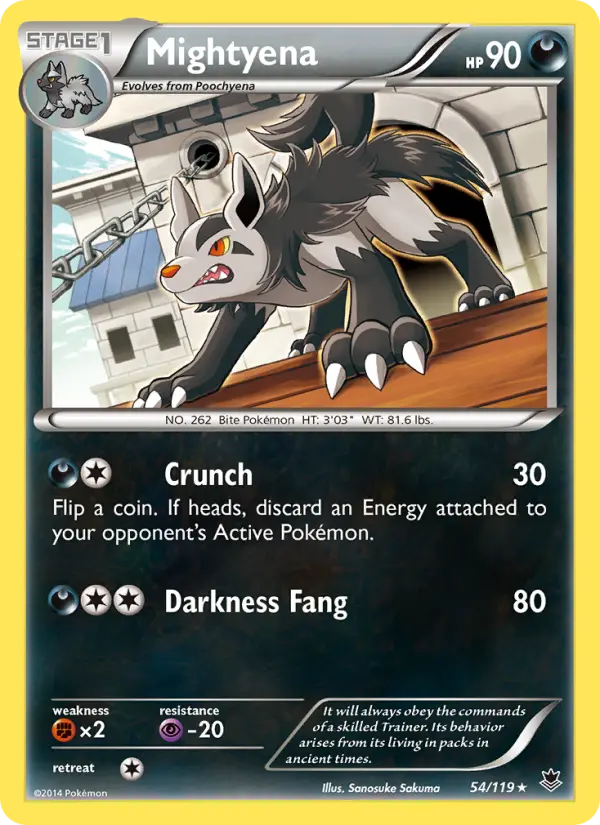 Mightyena - Phantom Forces Pokemon Card