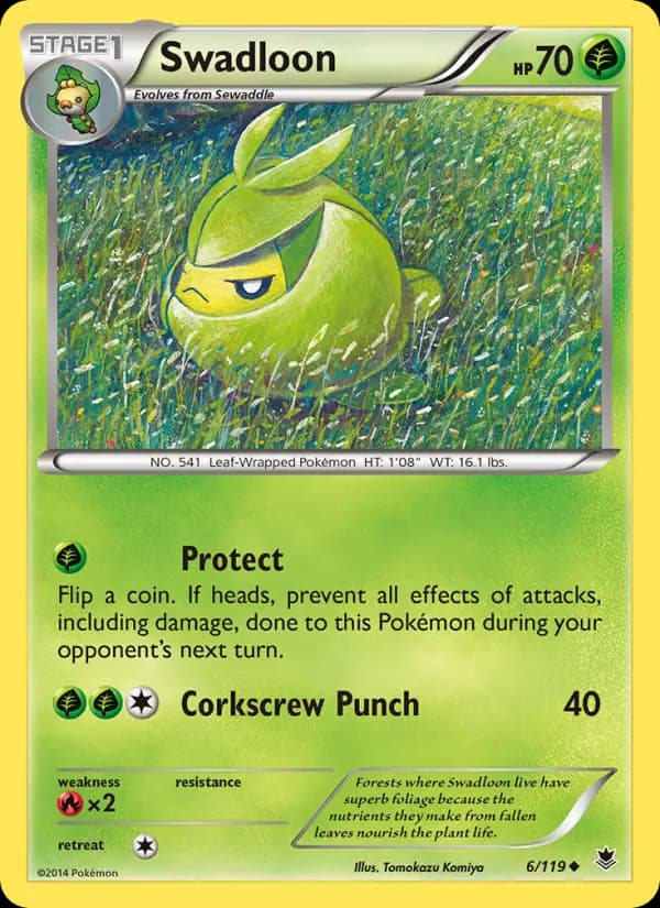 Swadloon - Phantom Forces Pokemon Card