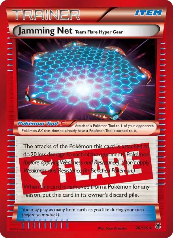 Jamming Net Team Flare Hyper Gear - Phantom Forces Pokemon Card