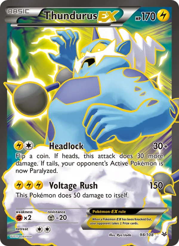 Thundurus EX - Roaring Skies Pokemon Card