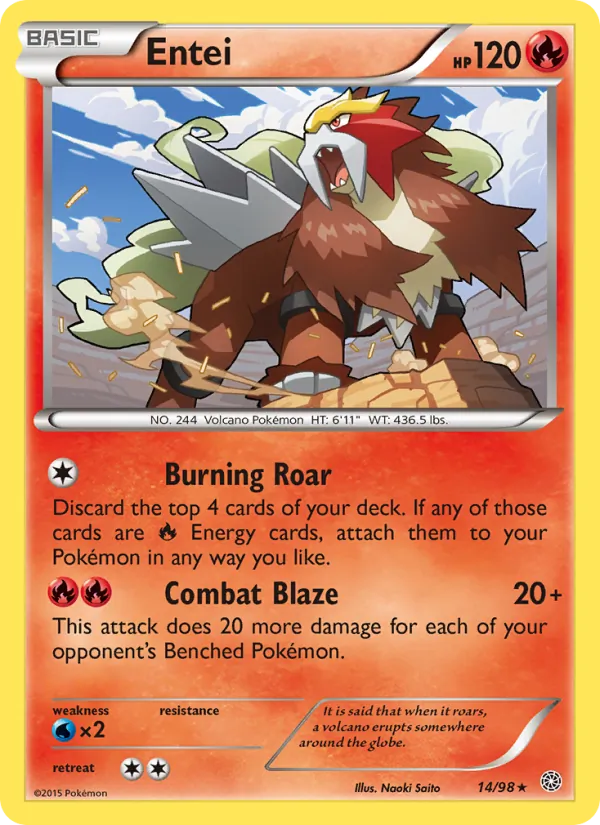 Entei - Ancient Origins Pokemon Card