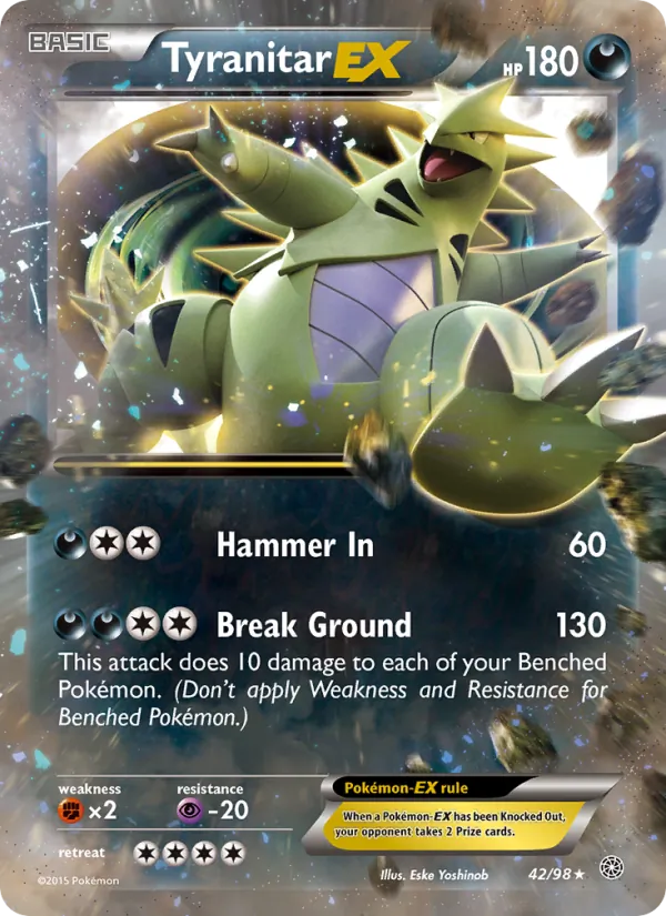 Tyranitar EX - Ancient Origins Pokemon Card