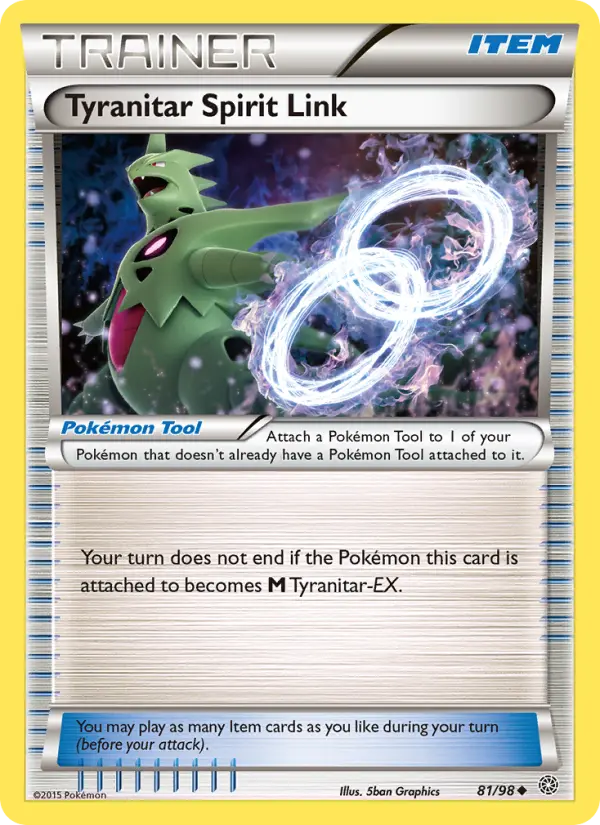 Tyranitar Spirit Link - Ancient Origins Pokemon Card