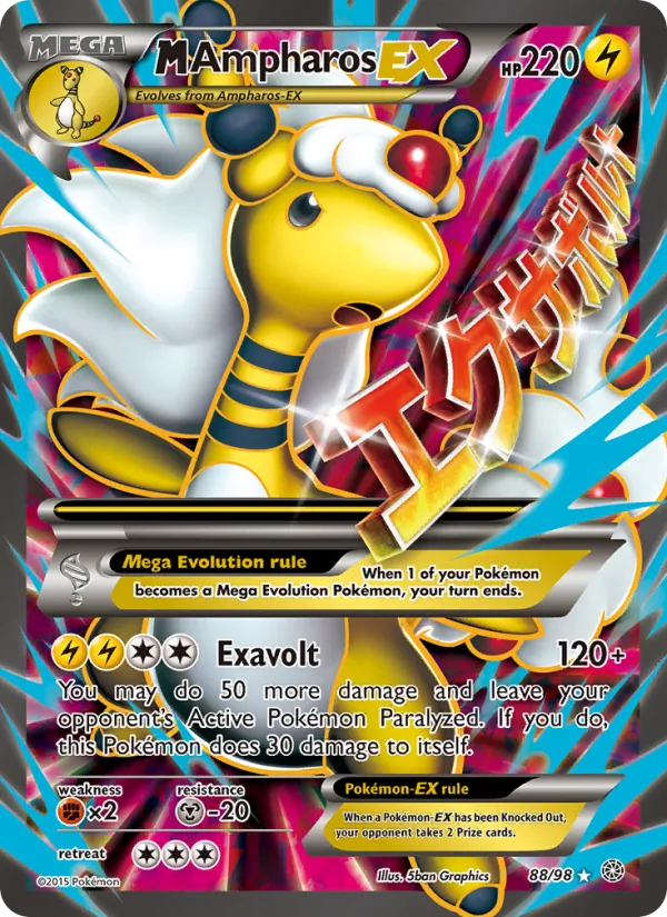 M Ampharos EX - Ancient Origins Pokemon Card